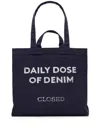 Closed Slogan-print Tote Bag In Blue