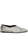Closed Snake-print Ballet Flats