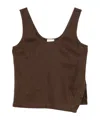 Closed Split Tank Top In Brown