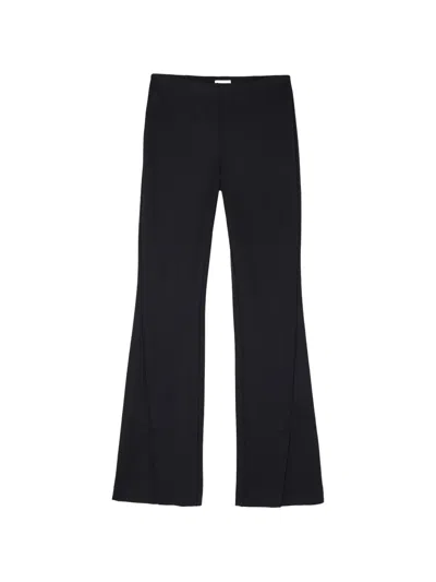 Closed Split-hem Flared Trousers In Black