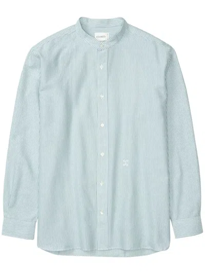 Closed Stand-collar Shirt In Blue