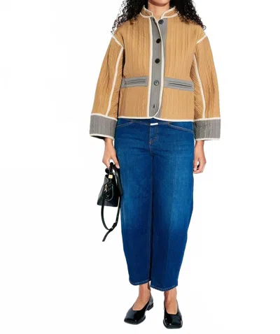 Closed Stover-x Relaxed Denim Jeans In Dark Blue In Brown