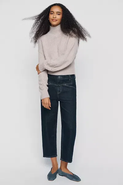 Closed Stover-x Mid-rise Cropped Tapered Jeans In Blue