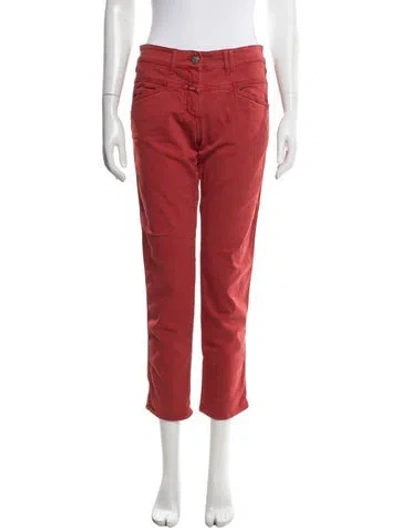 Pre-owned Closed Straight Leg Pants In Red