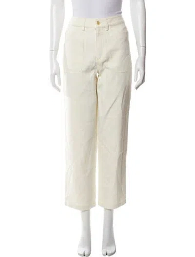 Pre-owned Closed Straight Leg Pants In White