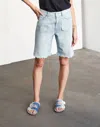Closed Straight Leg Shorts In Mid Blue In Blue