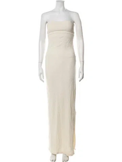 Pre-owned Closed Strapless Long Dress In Neutrals