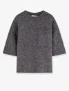 Closed Crew Neck Short Sleeve Sweater In Dark Grey In Gray