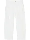 Closed Stretch-cotton Cropped Pants In White