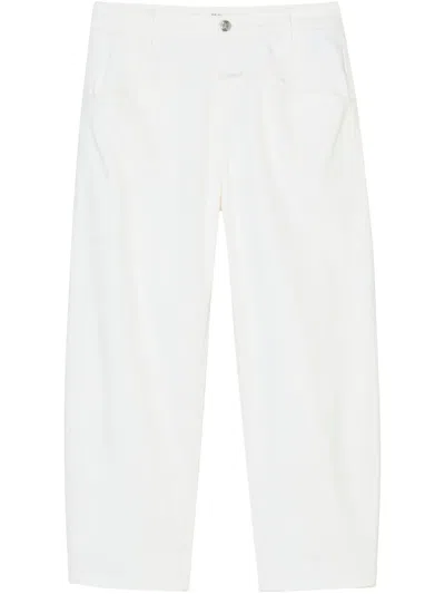Closed Stretch-cotton Cropped Pants In White