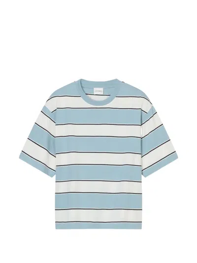 Closed Stripe Dropped-shoulder T-shirt In Blue