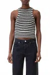 Closed Stripe Tank Top In Black In Animal Print
