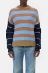 Closed Striped Alpaca Wool-blend Knit Sweater In Sky Blue In Blue