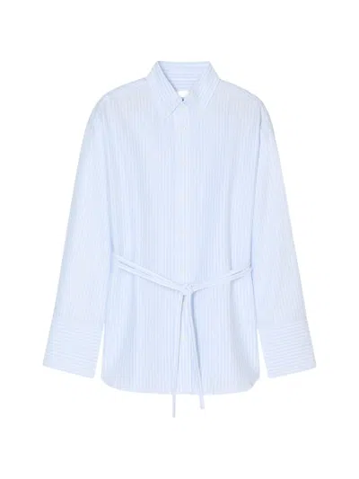 Closed Striped Belted Shirt In Blue