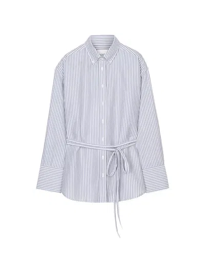 Closed Striped Belted Shirt In Blue
