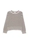 Closed Horizontal-stripe Long-sleeve T-shirt In Brown