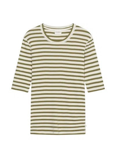 Closed Striped Cotton Blend Sweater In Green