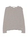 Closed Horizontal-stripe Long-sleeve T-shirt In Gray