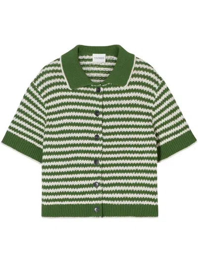 CLOSED CLOSED STRIPED COTTON CARDIGAN
