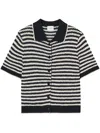 Closed Striped Cotton Cardigan In Black