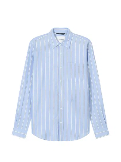 Closed Striped Cotton Shirt In Blue