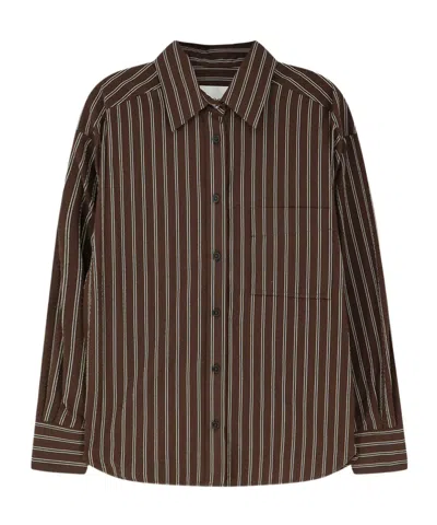 Closed Striped Oversized Shirt In Brown