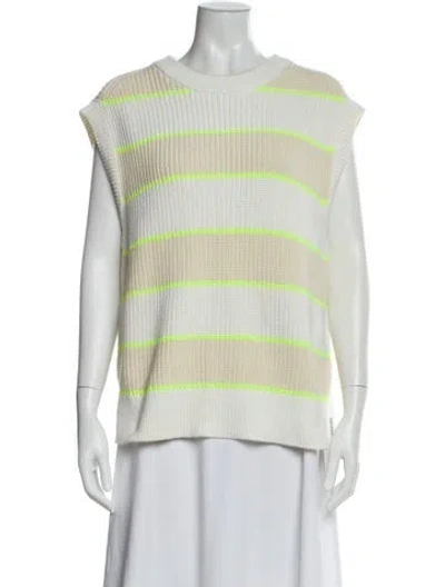 Pre-owned Closed Striped Crew Neck Sweater In White