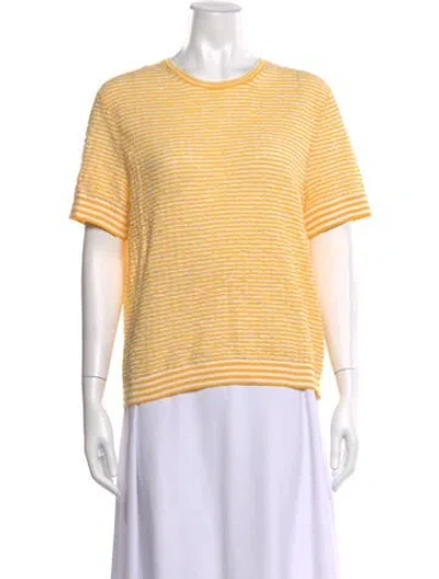Pre-owned Closed Striped Crew Neck Sweater In Yellow