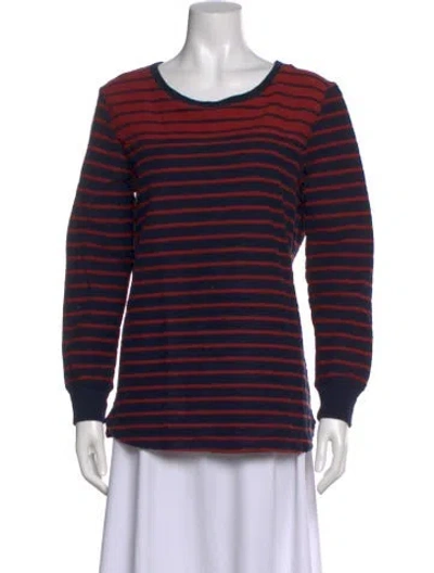 Pre-owned Closed Striped Crew Neck Top In Blue