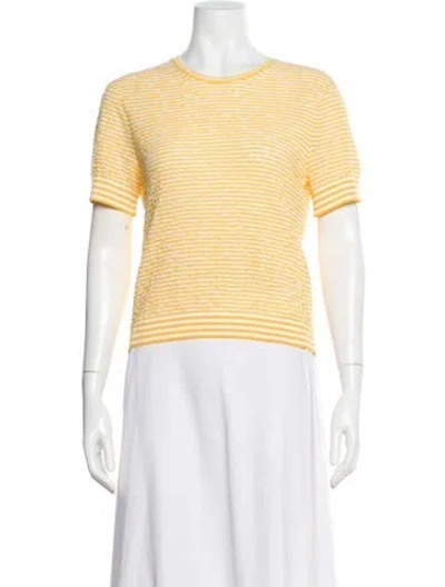 Pre-owned Closed Striped Crew Neck Top In Yellow
