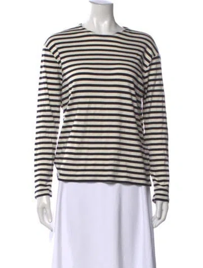 Pre-owned Closed Striped Crew Neck T-shirt In Black