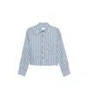 Closed Sky Blue Regular Stripes Shirt In Blue
