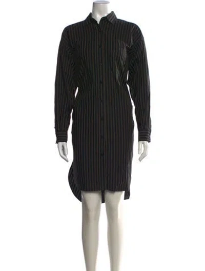 Pre-owned Closed Striped Knee-length Dress In Black/grey