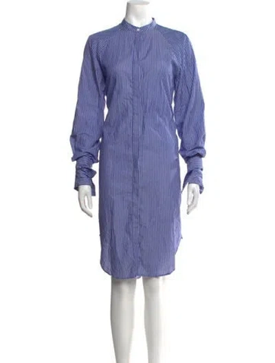 Pre-owned Closed Striped Knee-length Dress In Blue