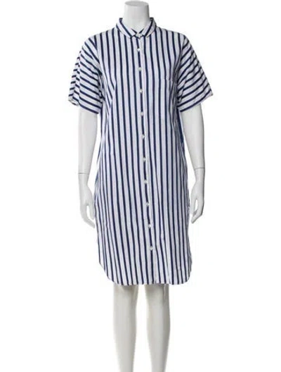 Pre-owned Closed Striped Knee-length Dress In White