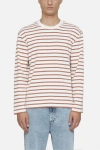 Closed Stripe Long Sleeve Organic Cotton T-shirt In White