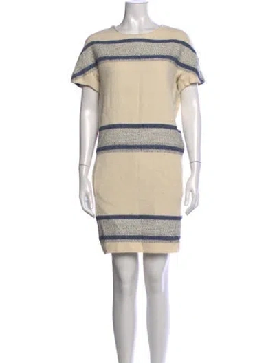 Pre-owned Closed Striped Mini Dress In Neutrals