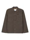 Closed Striped Shirt Jacket In Brown