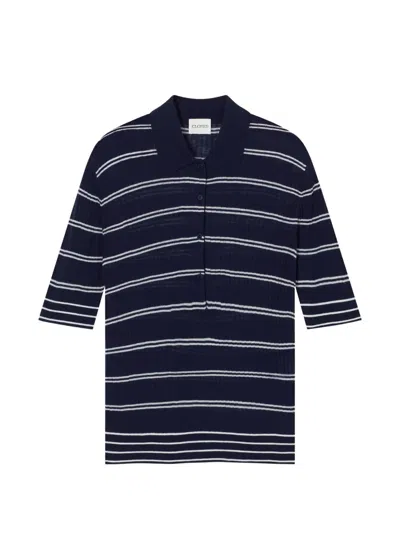 Closed Striped Short-sleeve Polo Top In Multi