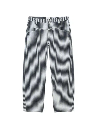 Closed Striped Stover-x Jeans In Blue