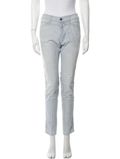 Pre-owned Closed Striped Straight Leg Pants In Blue