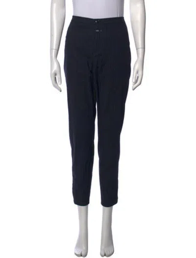 Pre-owned Closed Striped Straight Leg Pants In Blue