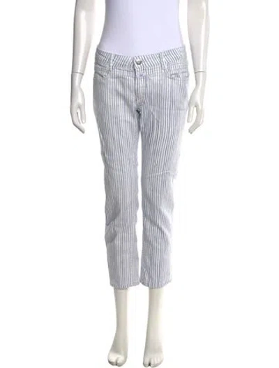 Pre-owned Closed Striped Straight Leg Pants In White