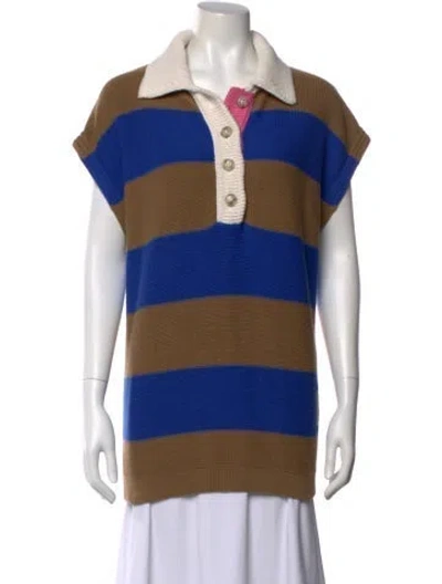 Pre-owned Closed Striped Sweater In Brown