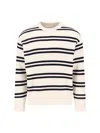 Closed Contrasting Stripe Knit Sweater With Relaxed Fit In White