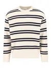 Closed Contrasting Stripe Knit Sweater With Relaxed Fit In White