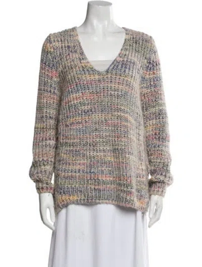 Pre-owned Closed Striped V-neck Sweater In Multi