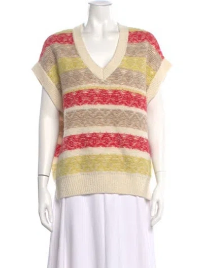 Pre-owned Closed Striped V-neck Sweater In Multi