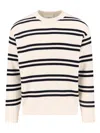 Closed Contrasting Stripe Knit Sweater With Relaxed Fit In Neutral