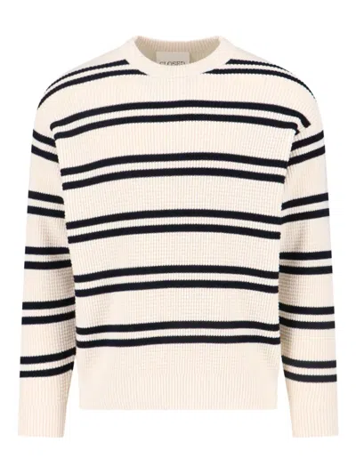 CLOSED STRIPED WAFFLE-KNIT SWEATER